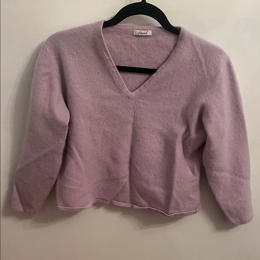 Ost Women's Soft Pink V-Neck Sweater